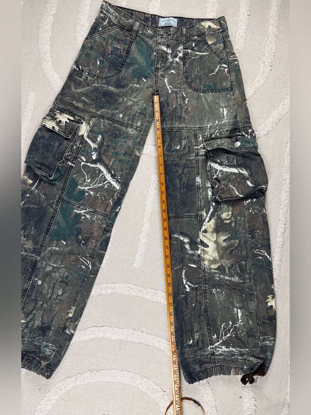 REVICE Denim Amelia Pant Oakland Cargo Pants Low Rise Revice Camo Pants Size 25 - Picture 9 of 15